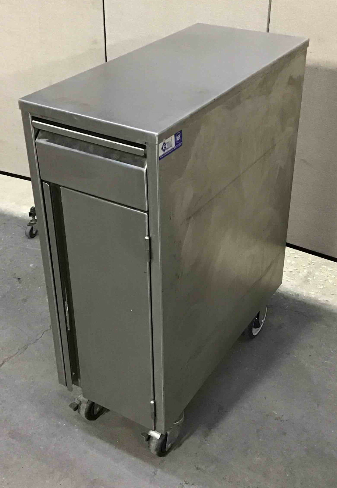 12 x 27 Stainless Steel Filler Cabinet Table On Caster Wheels cart counter top
