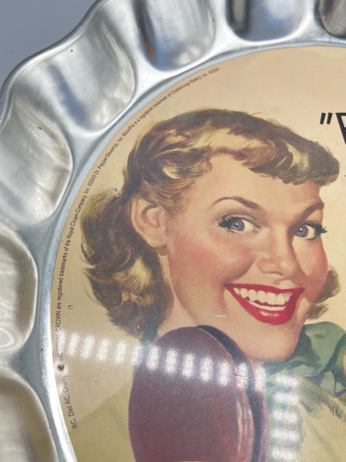 Vintage RC Cola MoonPie Metal Advertising Tray 12” Retro Soda Sign