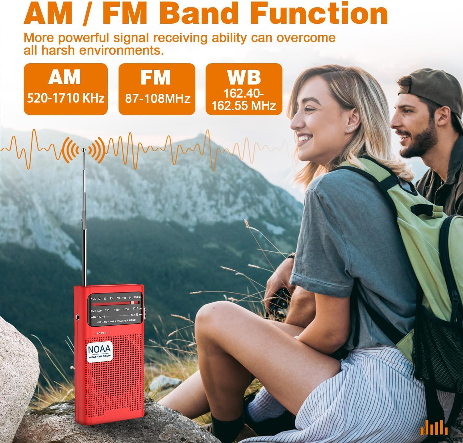 NOAA Weather Radio, AM FM NOAA Emergency Radio Portable with Best Reception, Hea