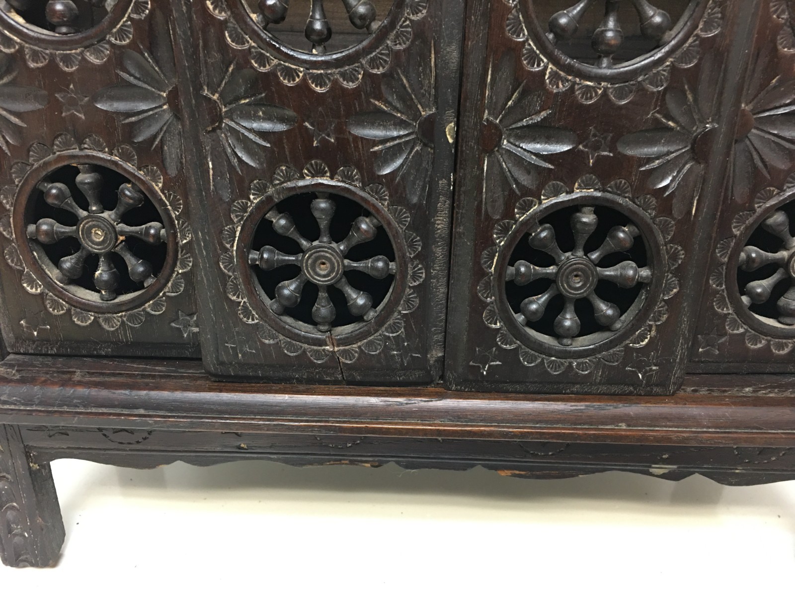 MIniature French Breton Salesman sample cabinet Wood antique 1900s Gorgeous Rare