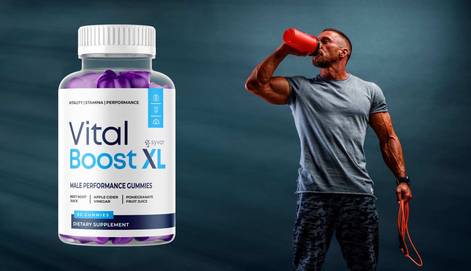 (1 Pack) Vital Boost XL Male Gummys Advanced Formula VitalBoost XL 60 Gummies
