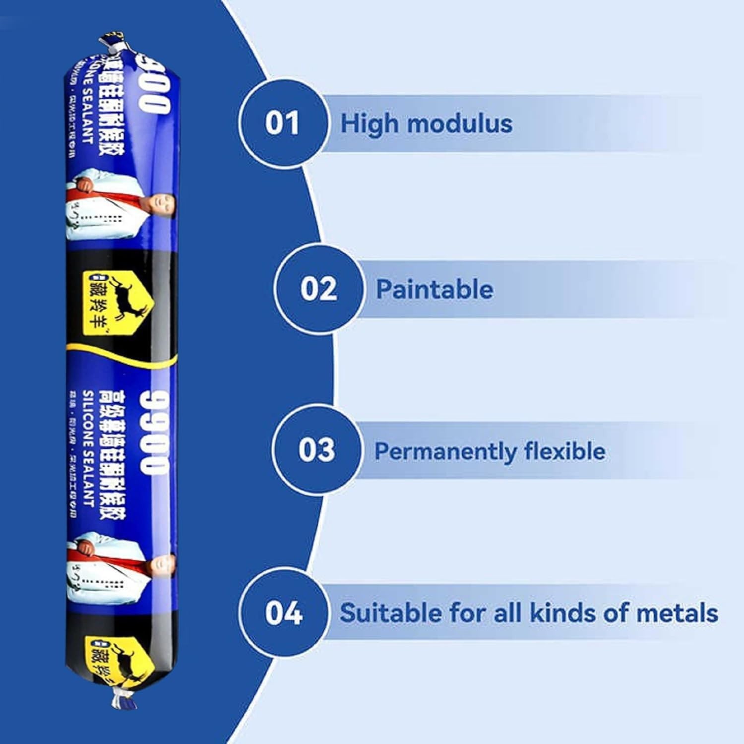 9900 Silicone Sealant Waterproof Adhesive Weatherproof Strong Bond Glass Metal