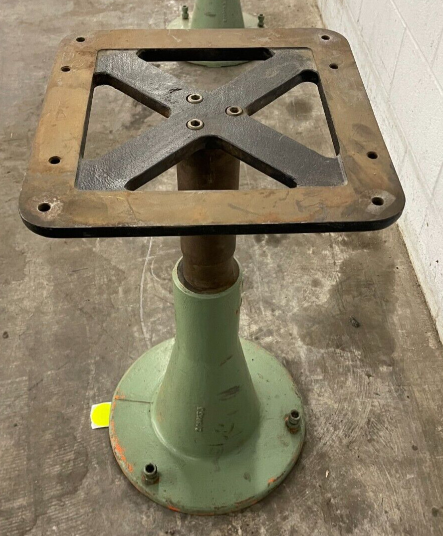 GREEN VINTAGE CAST IRON SQUARE TABLE BASE 15" X 15" X 29-1/2" OAL 2/59533