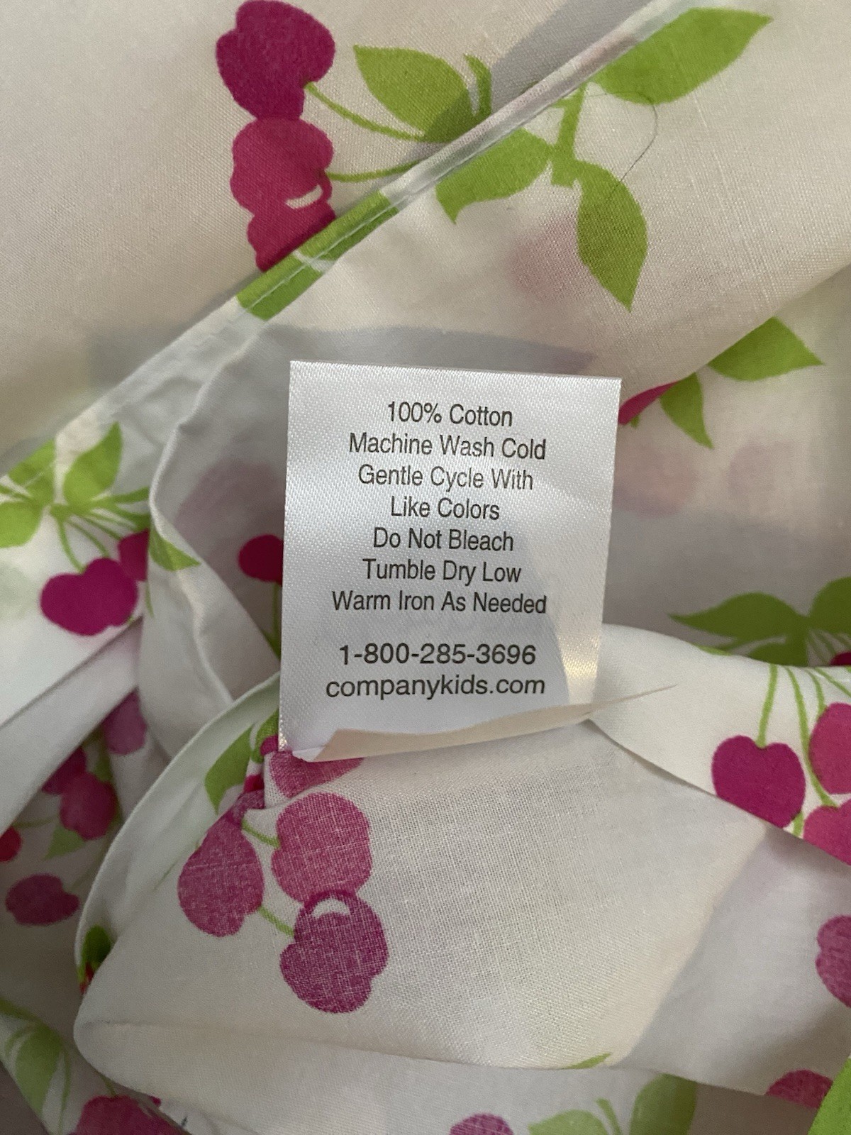 Company Store Kids Cotton Queen Size Duvet Cover Cherries Cherry Print NWOT New