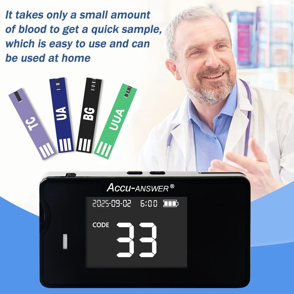 4 in 1 Blood Test Kit Total Cholesterol，Blood Glucose，Uric Acid，Urine Uric Acid