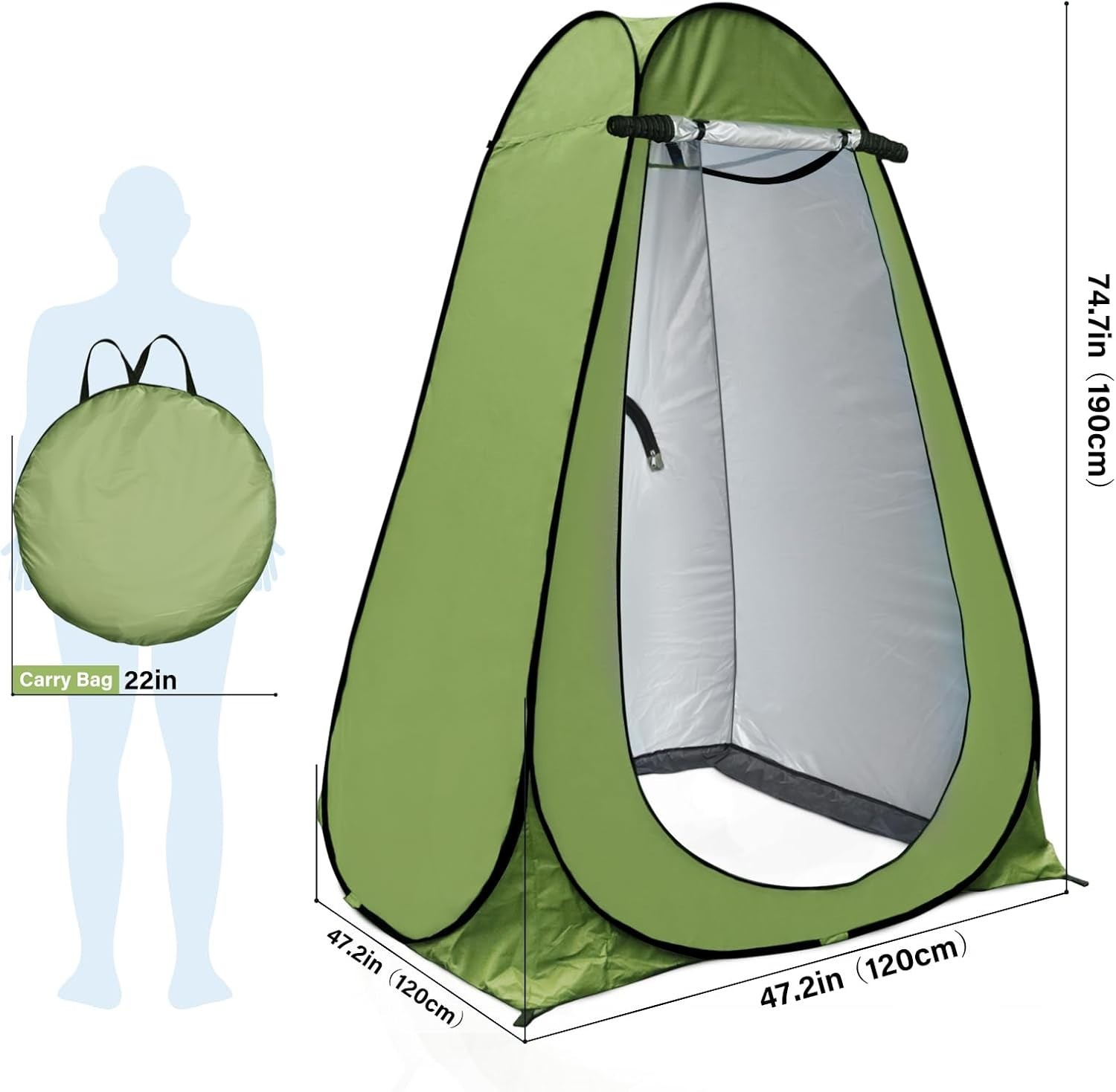 Army Green Pop Up Privacy Shower Tent