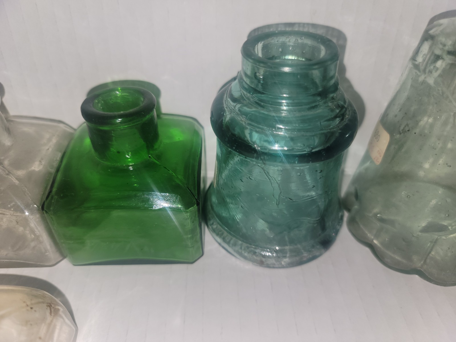 Lot Of 16 Antique Ink Bottles- Free Shipping