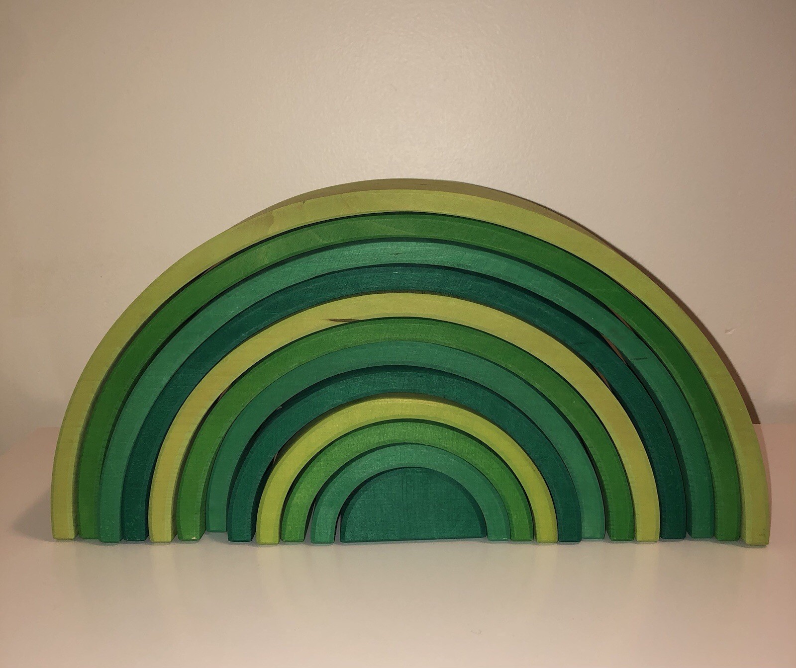 GRIMM'S AND SPIEL Meadow Green Wooden Rainbow Tunnel - AUTHENTIC