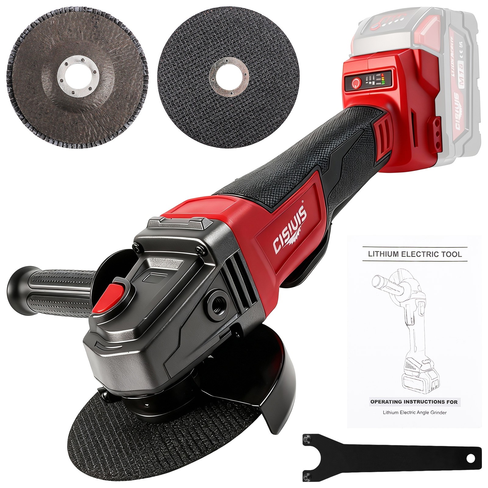 Cisivis Cordless 4-1/2" Brushless Angle Grinder for Milwaukee M18 Battery
