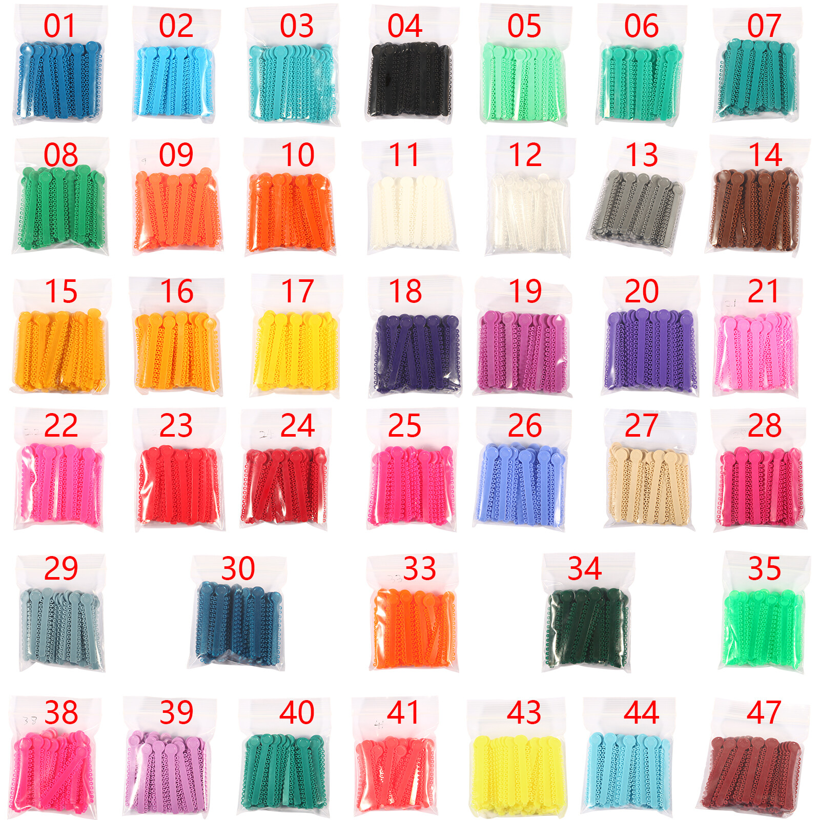 1040Pcs Dental Elastic Ligature Ties Rubber Power Bands for Orthodontic Braces