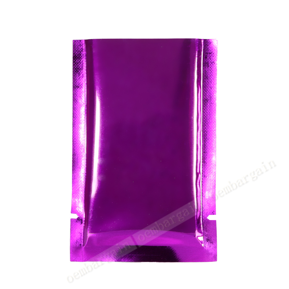 100 Black Red Blue Rose Pink Kraft Glossy Foil Open Top Pouch w/ Tear Notch M42