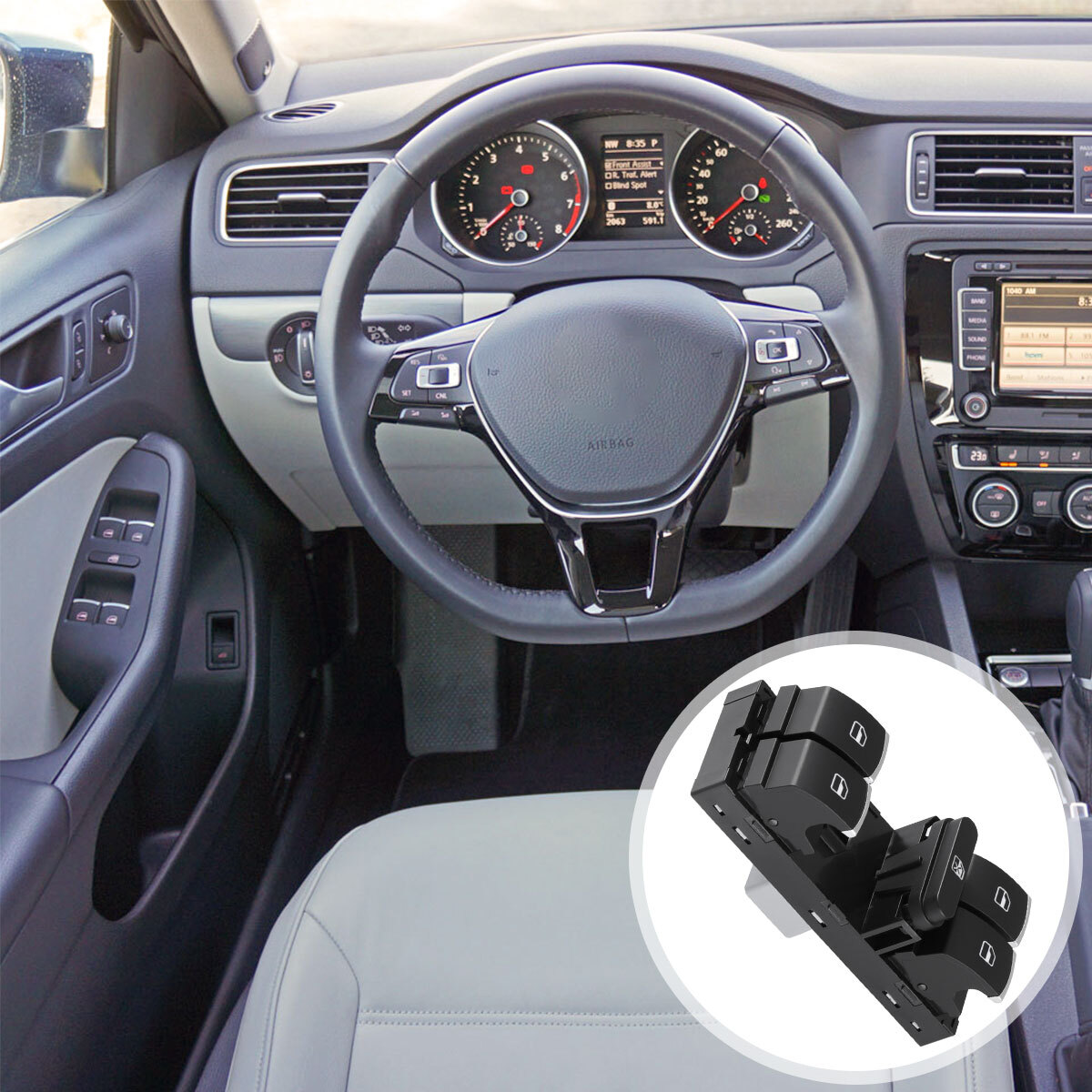 Master Power Window Switch Front Left Driver for VW Passat Tiguan Jetta Golf CC