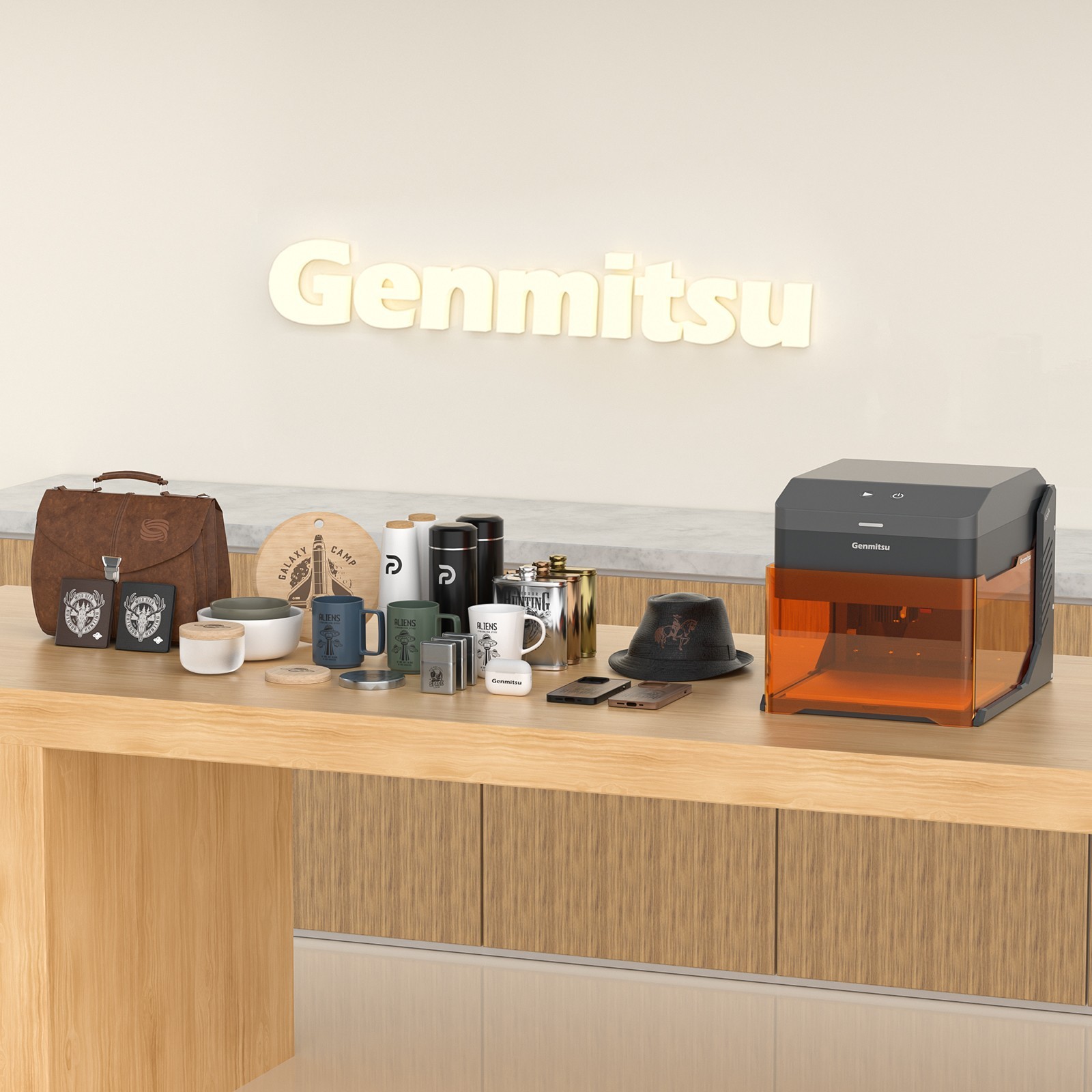 Genmitsu Kiosk Laser Engraver, 2.5W Power, Light Weight & Portable, APP control
