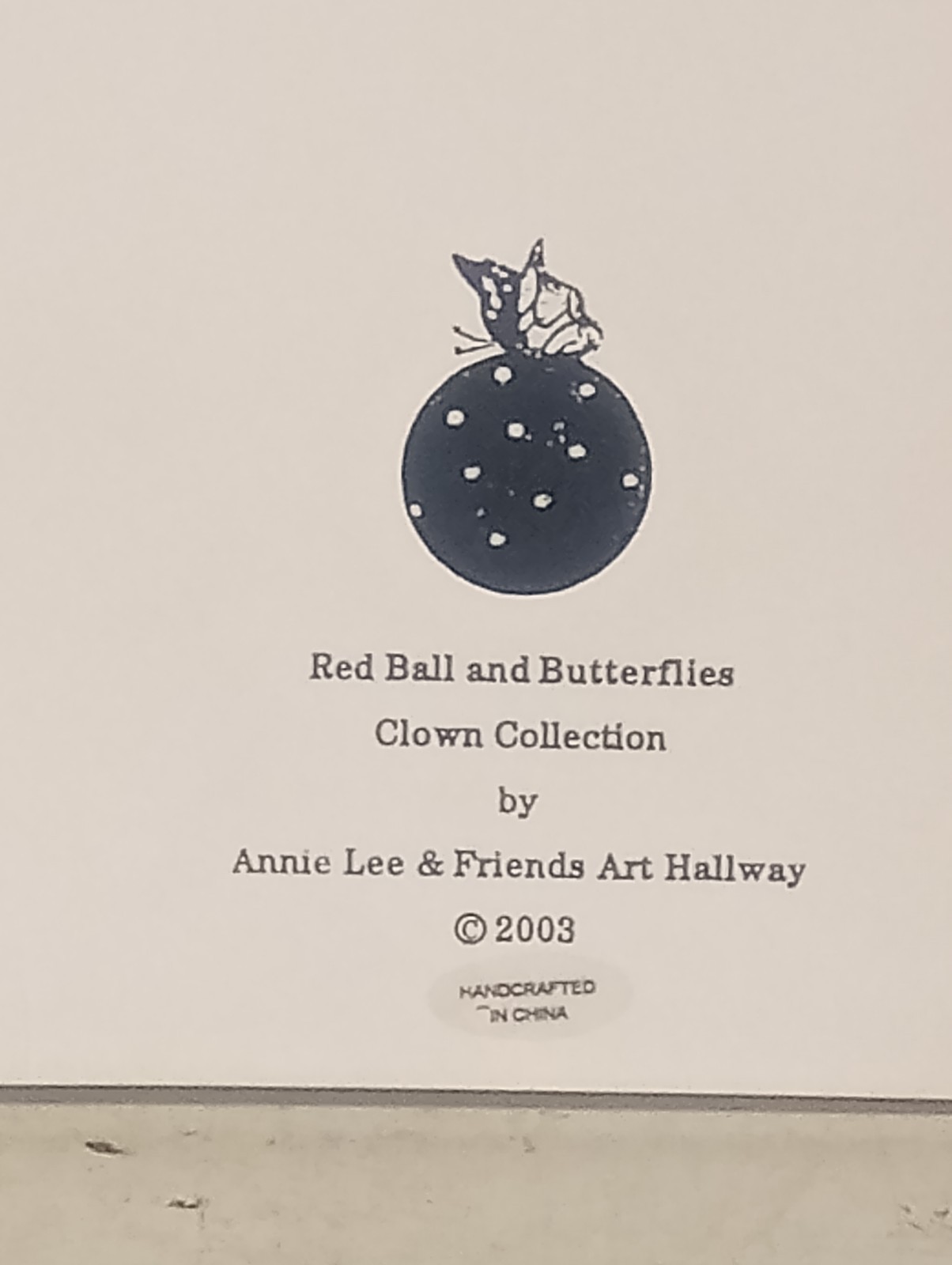 Vintage Annie Lee Red Ball and Butterflies CLOWN GUITAR CERAMIC WALL PLAQUE