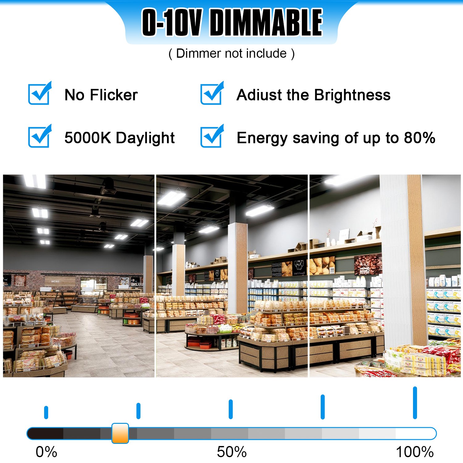 Super Bright 400W 60000LM 2.2FT LED Linear High Bay - Shop Warehouse Lighting