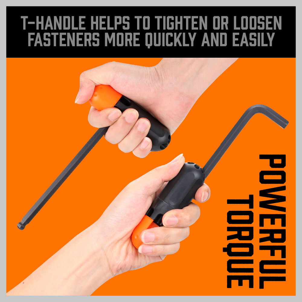 26 Allen Wrench Set Hex Key Set Tool Alan Hex Metric SAE Ball End Short Long Arm