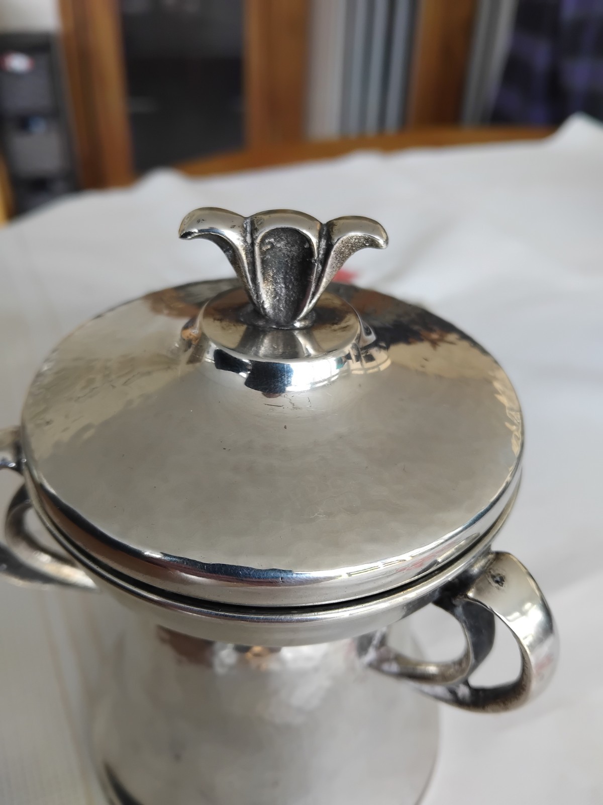 Antique Alpaca Silver Brandy / Whiskey Glass Warmer