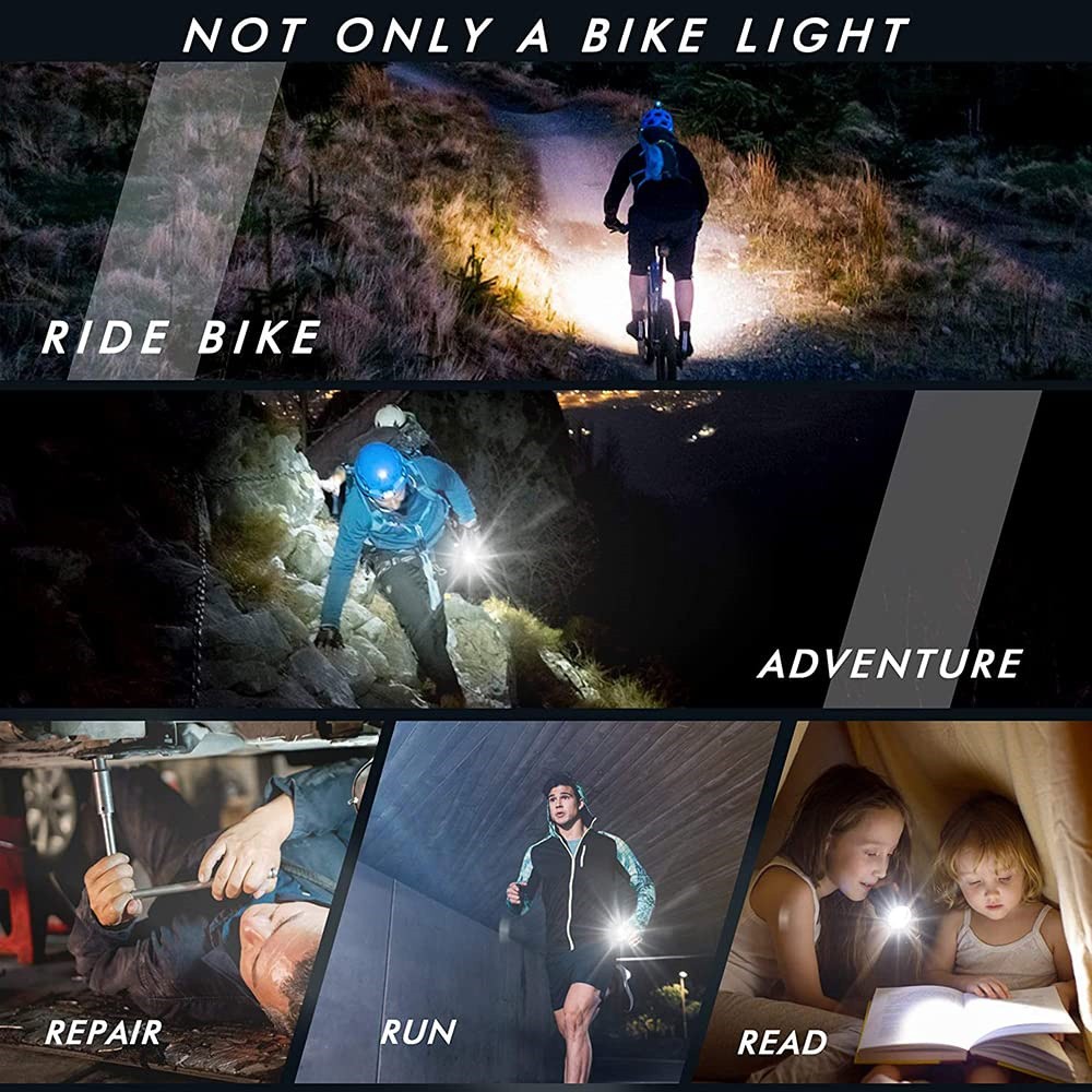 Rechargeable LED Mountain Bike Lights 90000LM Bicycle Torch Front &Rear Lamp