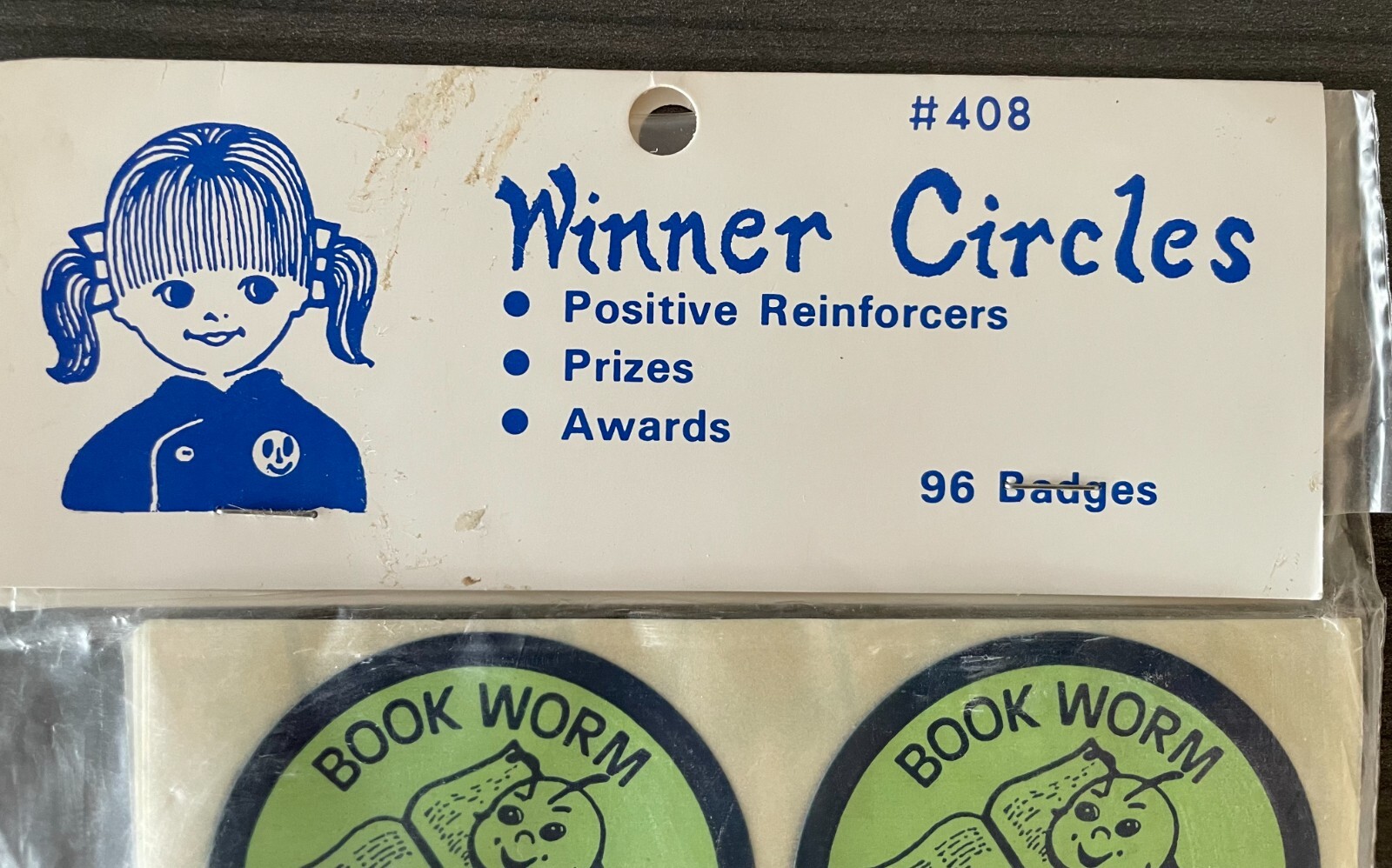 Vintage 1971 Sealed Set 96 Badges by Winner Circles #408 positive reinforcers