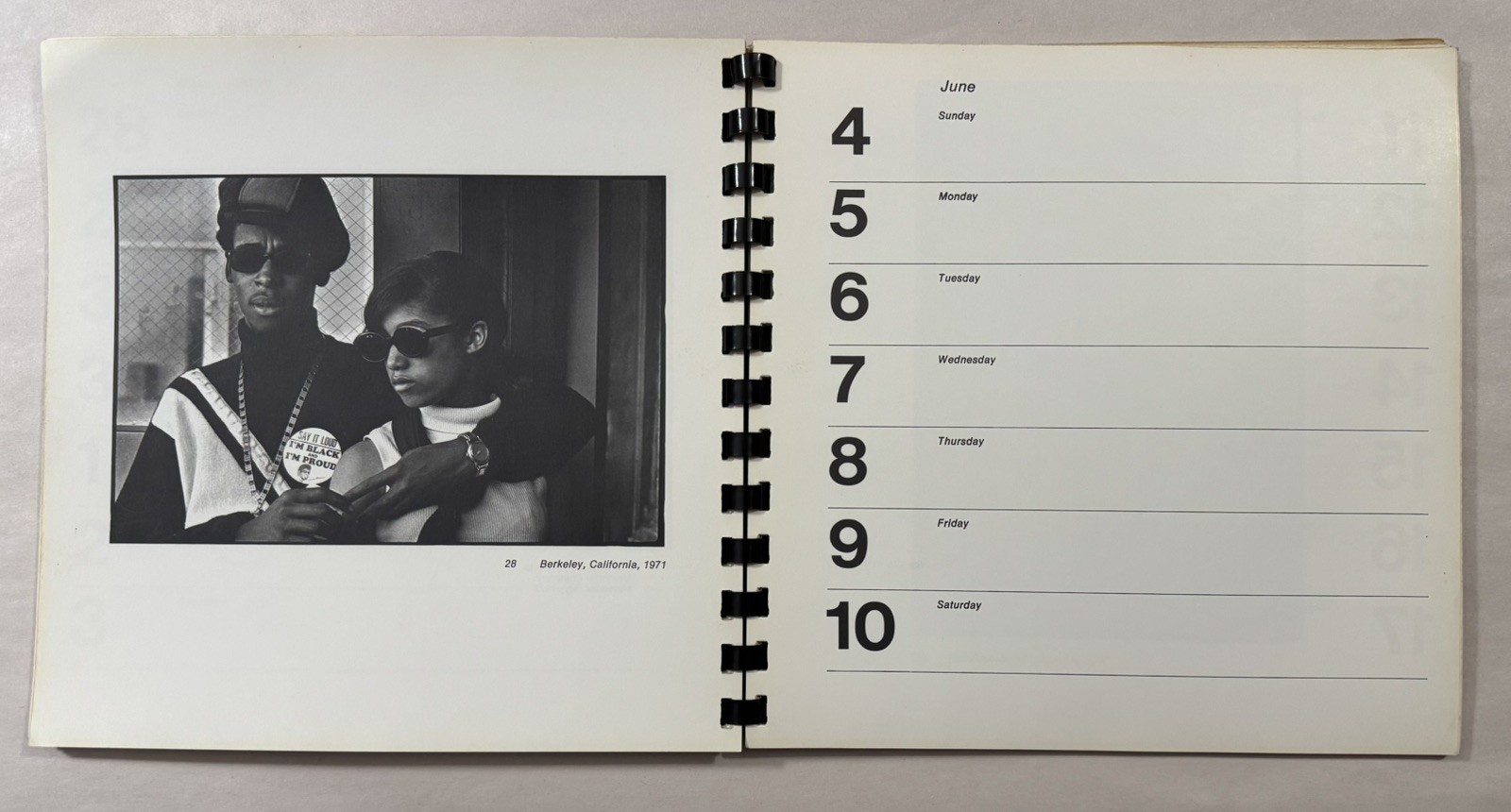 Vintage 1972 Winds of Change Calendar Black Panthers Counter Culture Photos