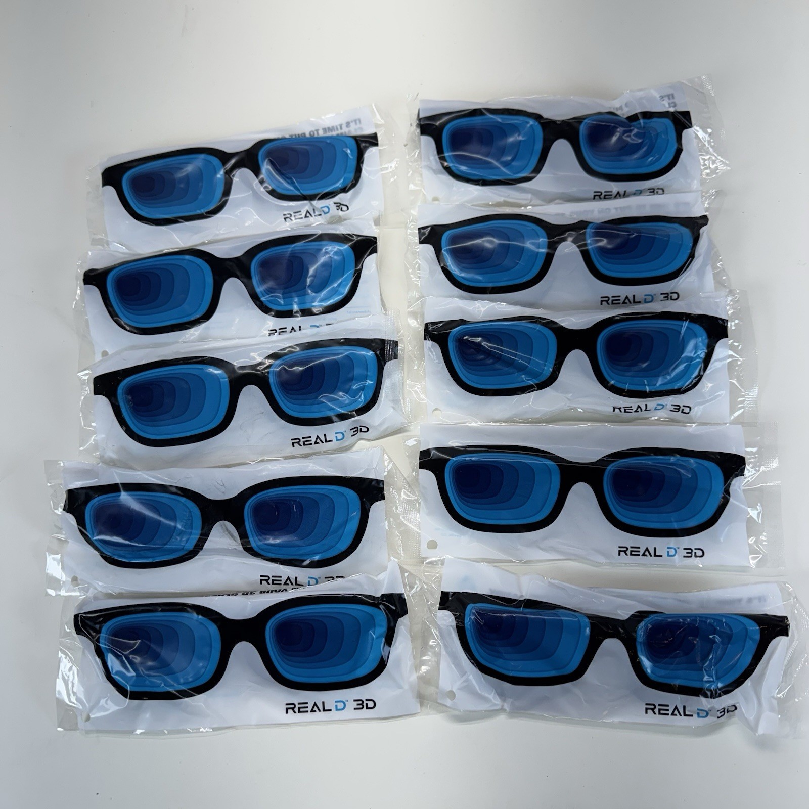 *LOT OF 10* Real D 3D Glasses Black Adult One-Size Fits Most for Theaters Only