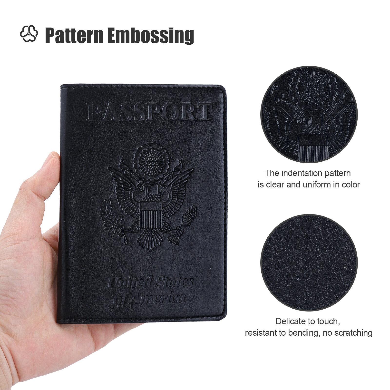 Slim Leather Travel Passport Wallet Holder RFID Blocking ID Card Case Cover US