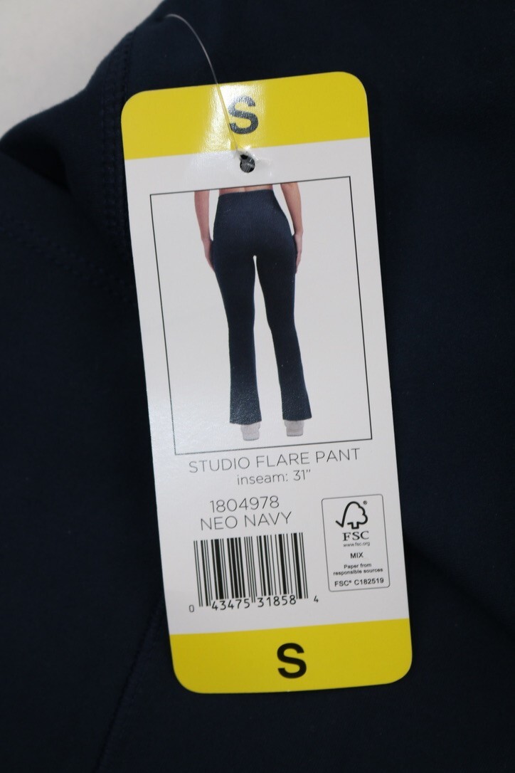 Jockey Ladies' Yoga Pant Super Comfy High Rise Neo Navy Flare Stretch Sz S M