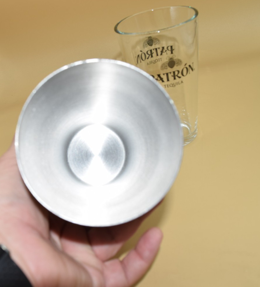 Patron Tequila Shaker 2 Pc Set Boston Style Cocktail Shakers Stainless & Glass