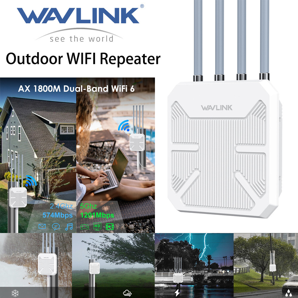 AX1800 Wireless Extender Outdoor WiFi6 Router Repeater High Speed Indoor/Outdoor