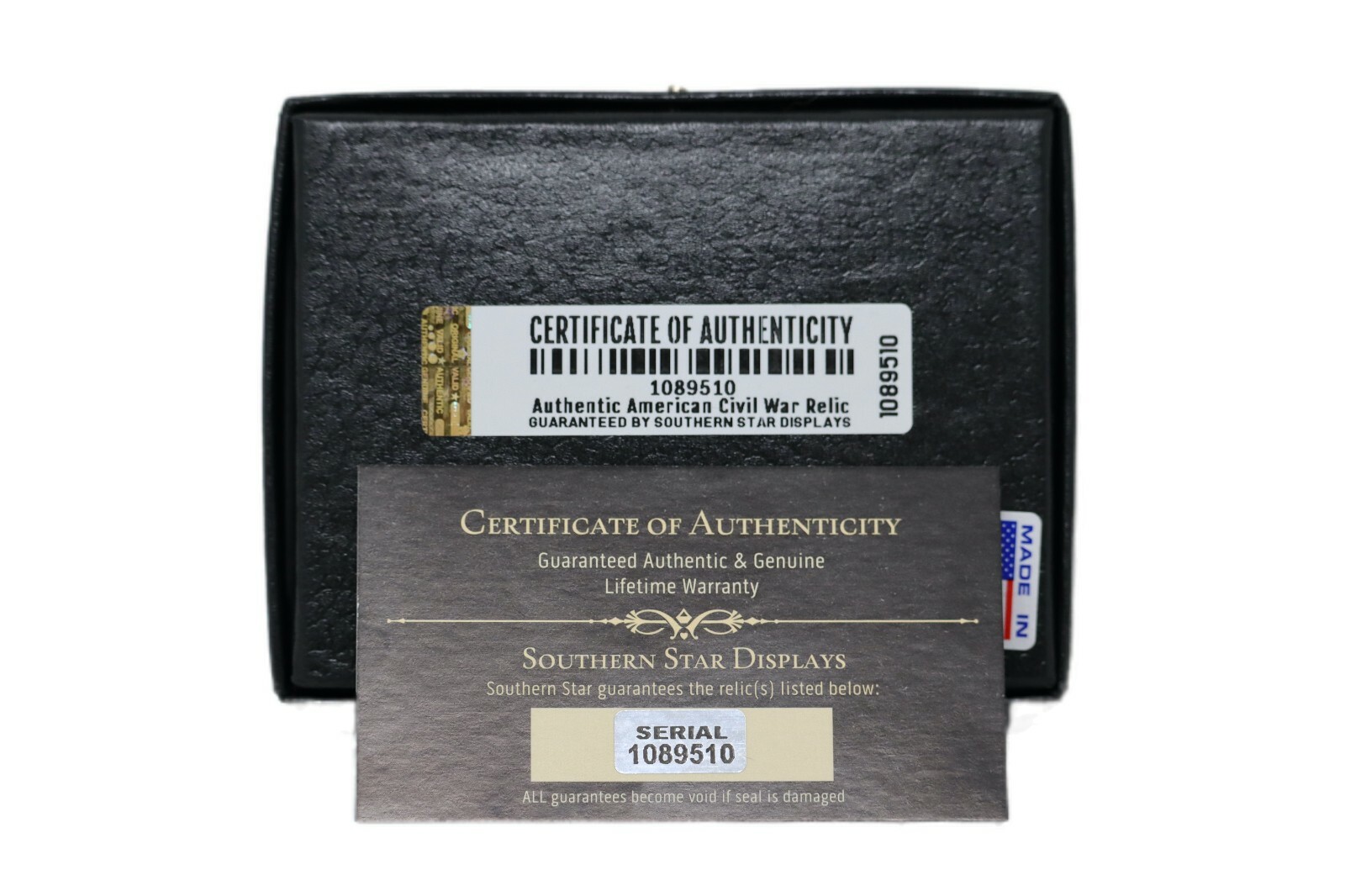 Civil War Bullet Relic from Battle of Bull Run /Manassas with Display Case & COA