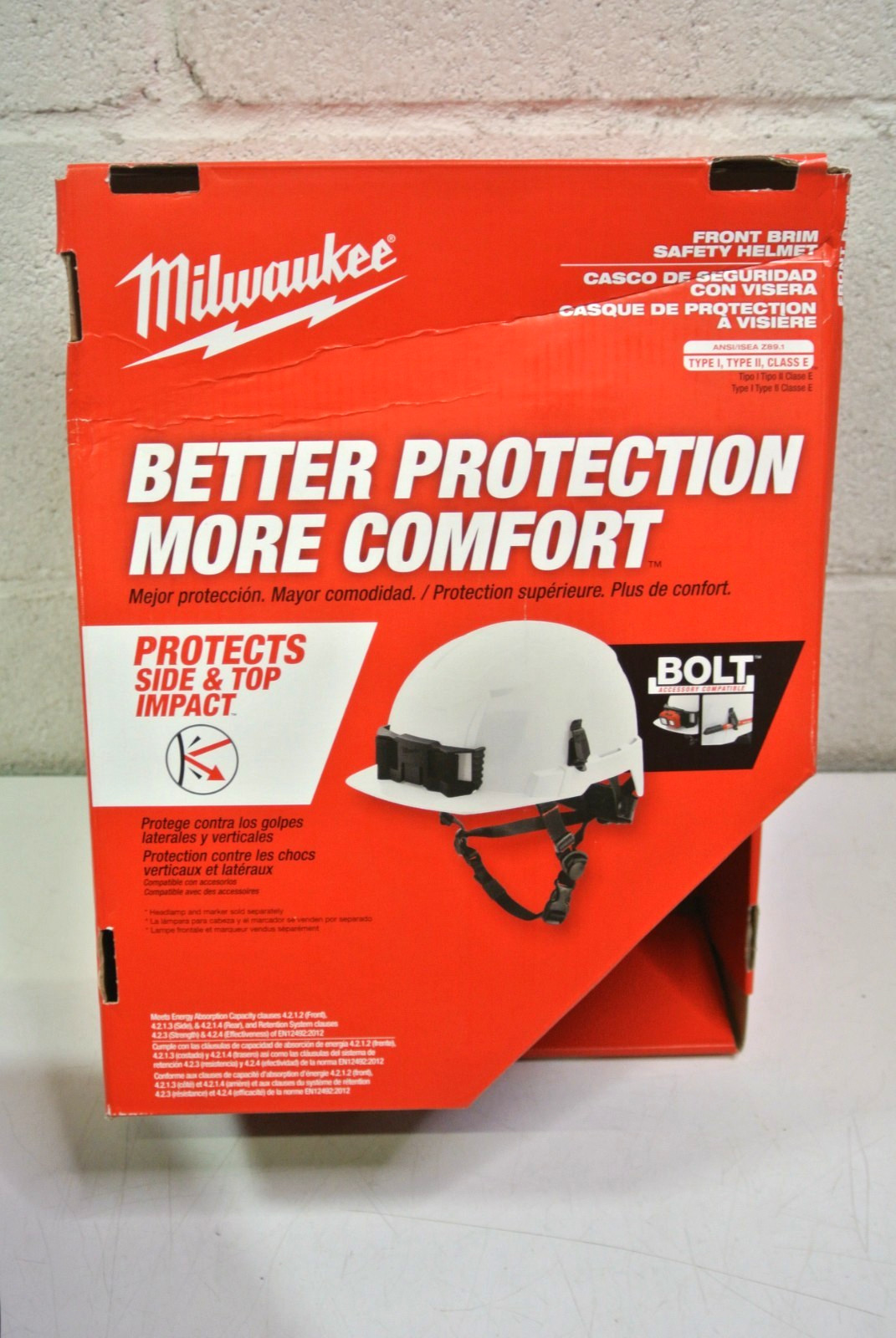 For Milwaukee 48-73-1337 Gray BOLT Front Brim Helmet - Type 2, Class E