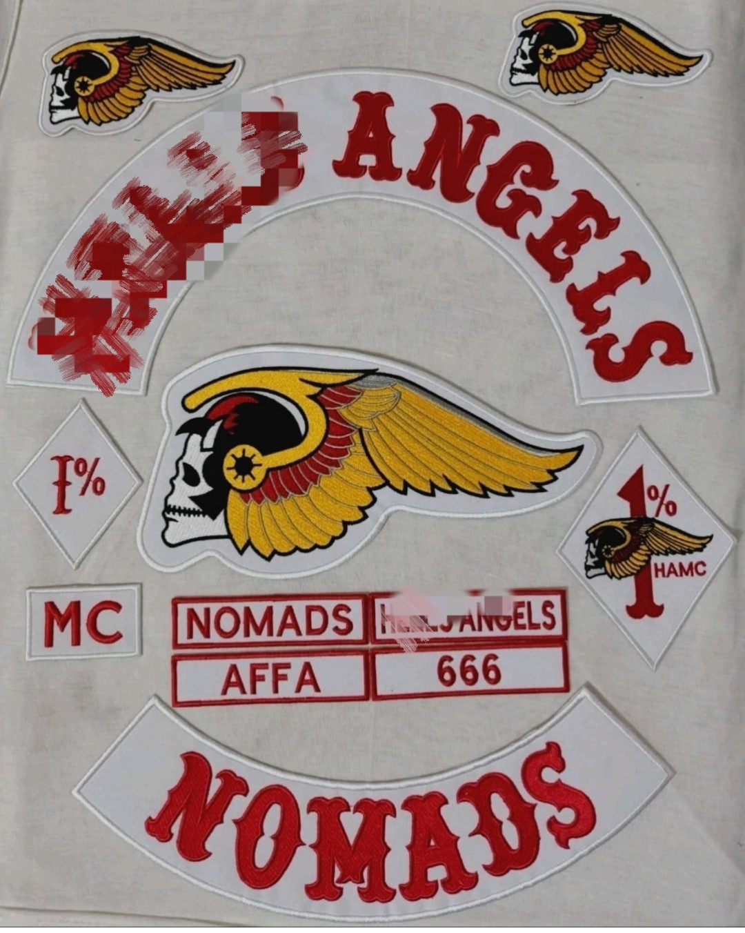 H.A Nomad Multicolor Patch Motorcycle Vest Back Iron On Large