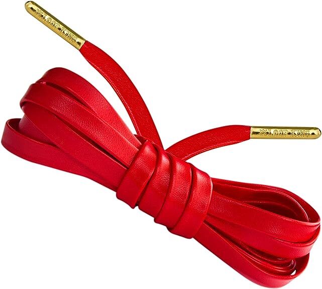 Loop King Laces 1 Pair Luxury Leather Shoe Laces with Gold Tips