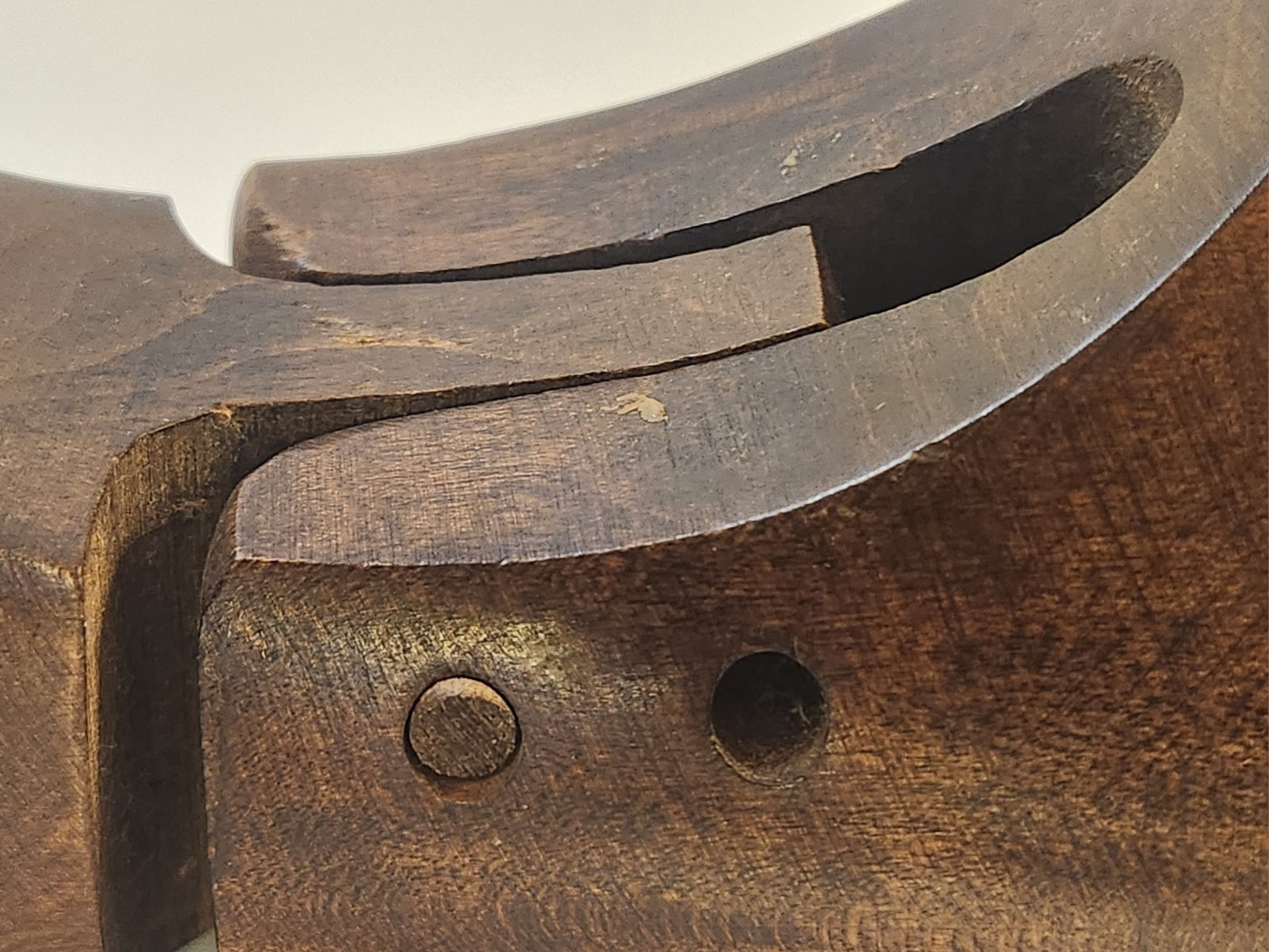 VTG Wood Shoe Cobbler Form Mold Primitive Antique Folk Art Decor Hinged Knob 11"