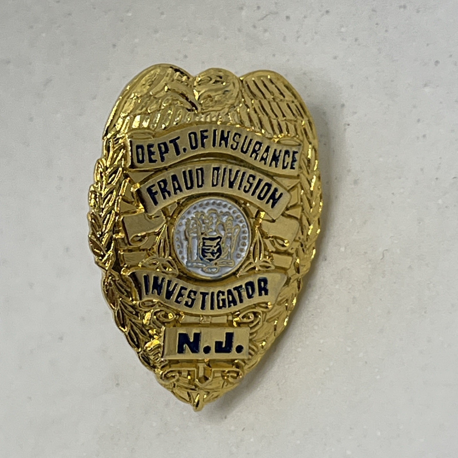New Jersey Insurance Fraud Division Investigator Law Enforcement Enamel Hat Pin