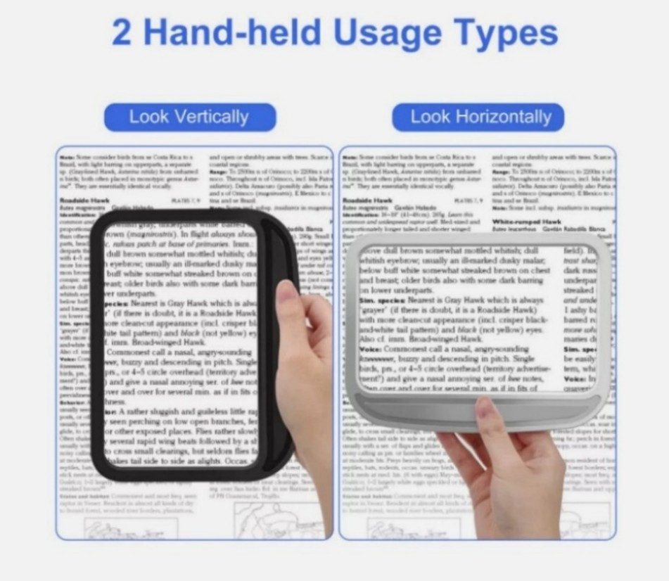 5X Full Page Magnifier Large Handheld Magnifying Glass for Low Visions -&