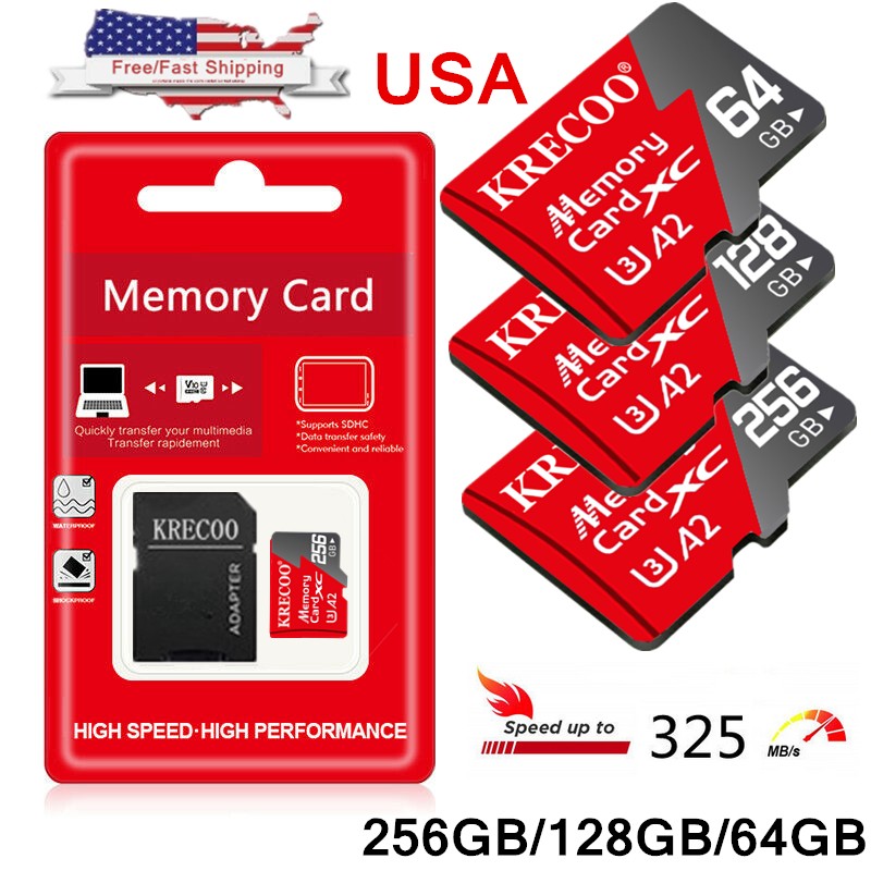 Micro SD Card 32GB 64GB 128GB 256GB 1TB 2TB Micro SD TF Memory Card Adapter lot