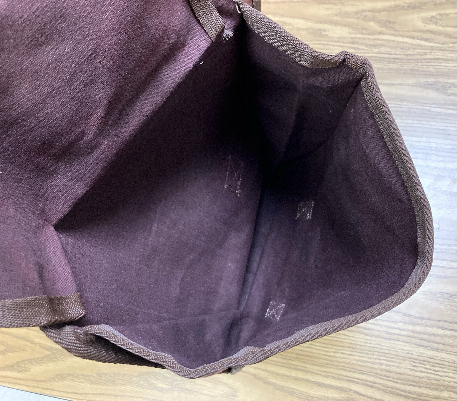 Vintage Tough-1 Saddle Bag Heavy Canvas Buckle Maroon Purple Excellent Condition