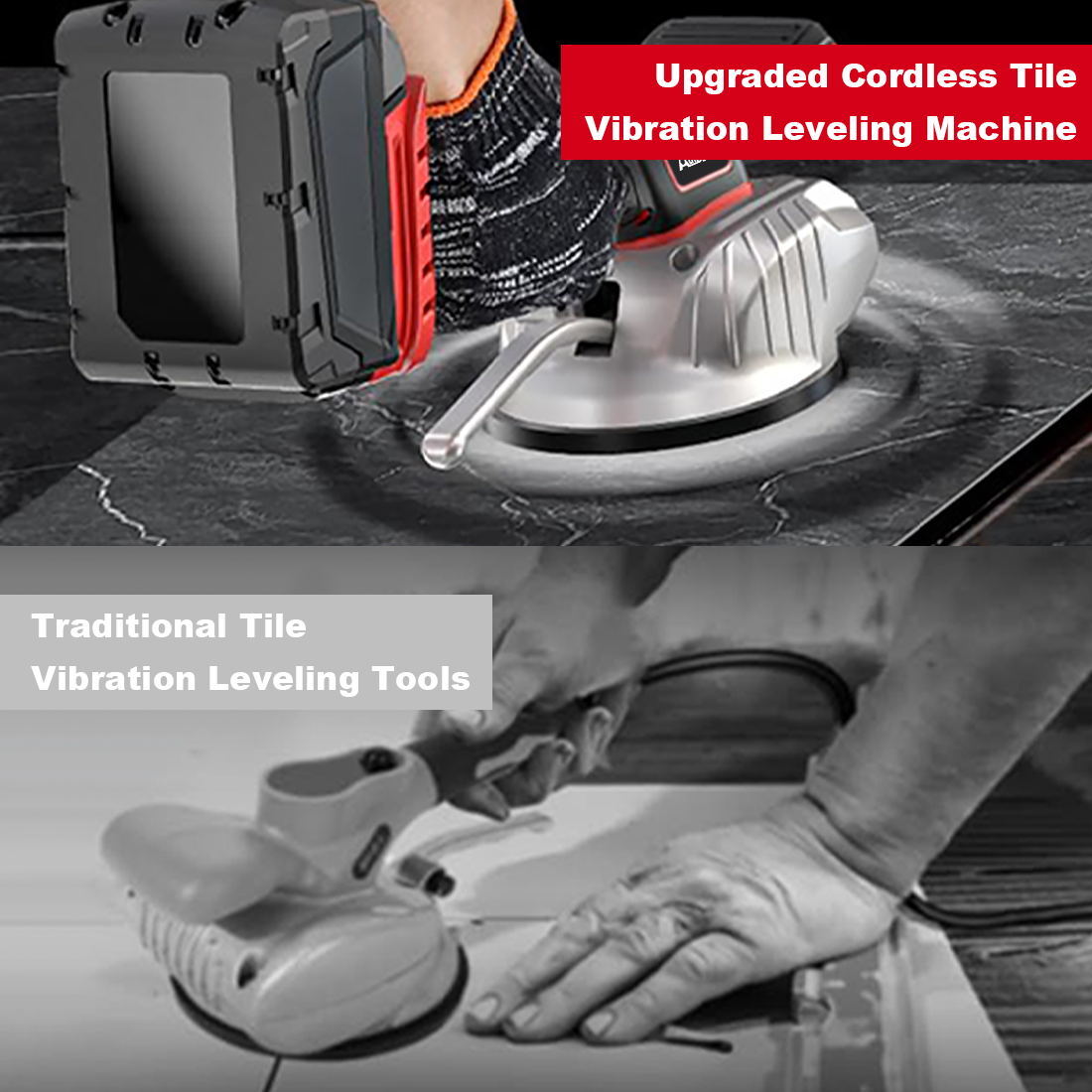 Tile Vibration Leveling Machine for Milwaukee 18V Battery,Suction Cup 8-speeds