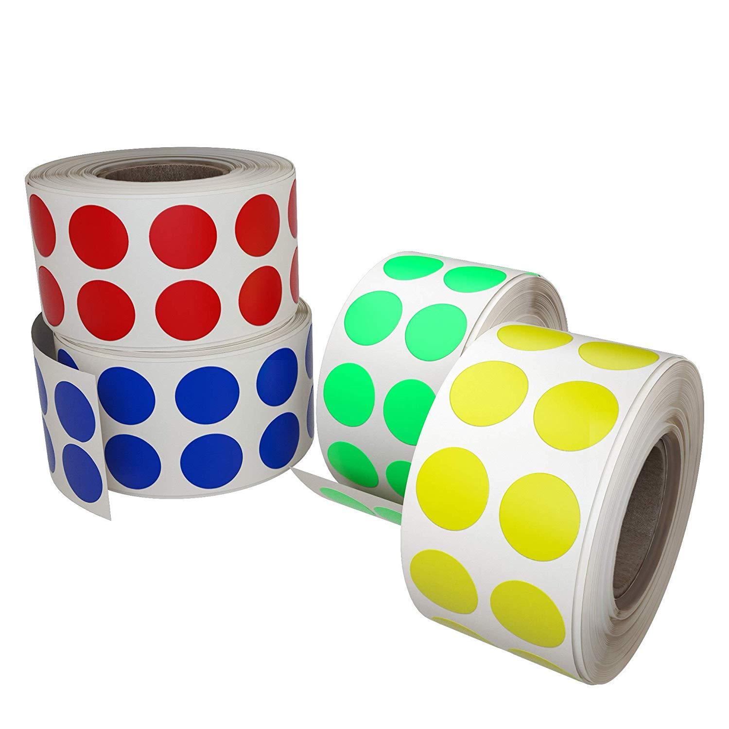 Dot Stickers Rolls Round Labels 1/2 inch Circles 13mm For Organizing 1080 Pack