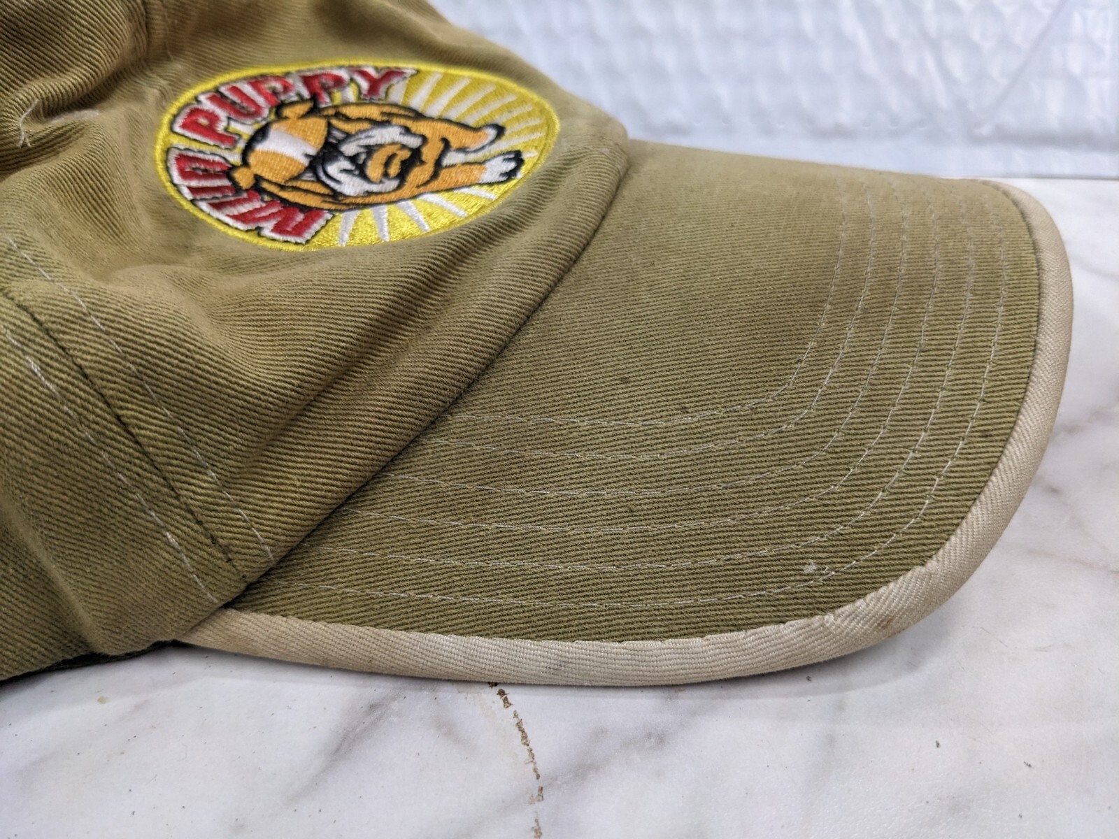 VINTAGE MUD PUPPY BULLDOG ADJUSTABLE HAT CAP USA TIBBAN MFG DAD MENS COMFORTABLE