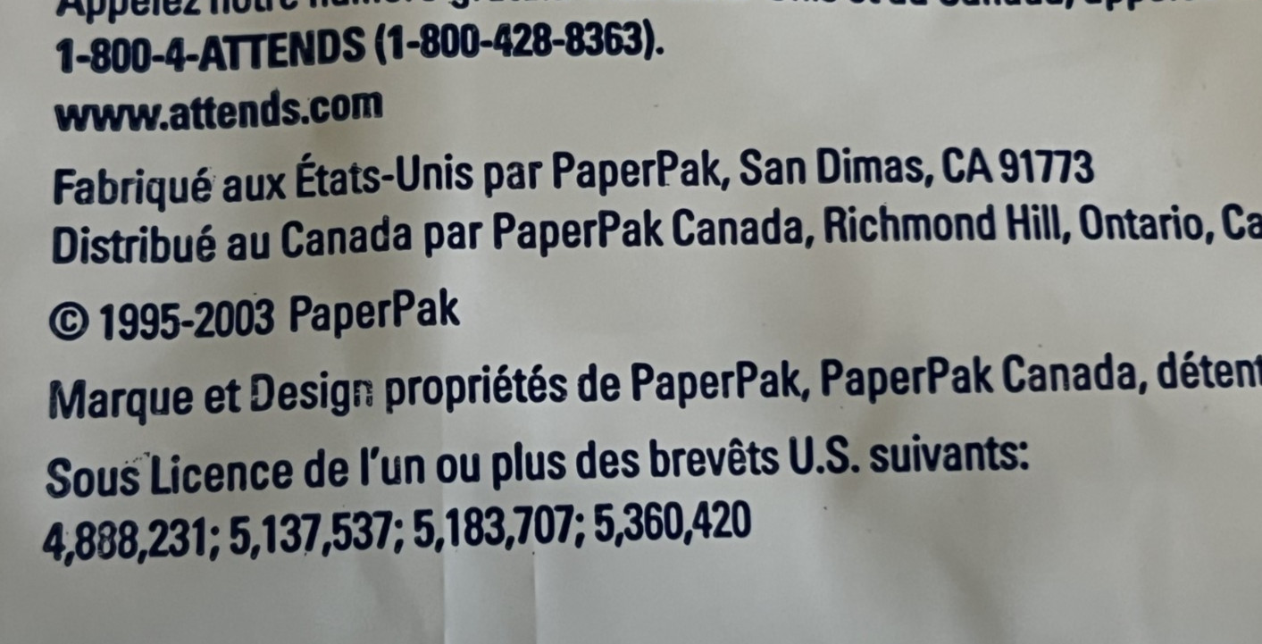 Vintage Attends Medium Plastic Disposable Briefs / Adult Diapers / Pampers