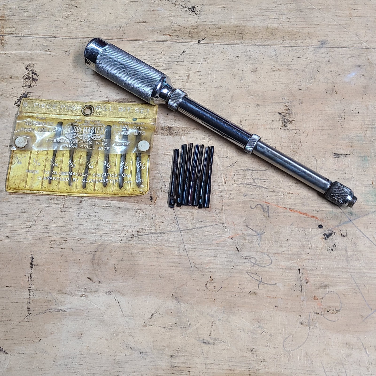 North Bros YANKEE No. 41 Push Drill w/ Bits Some NOS USA Stanley Vintage