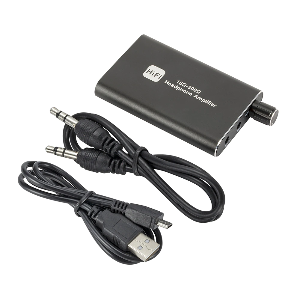 16-300Î© HIFI Headphone Amplifier Portable Earphone AMP 3.5mm w/ Audio USB Cable