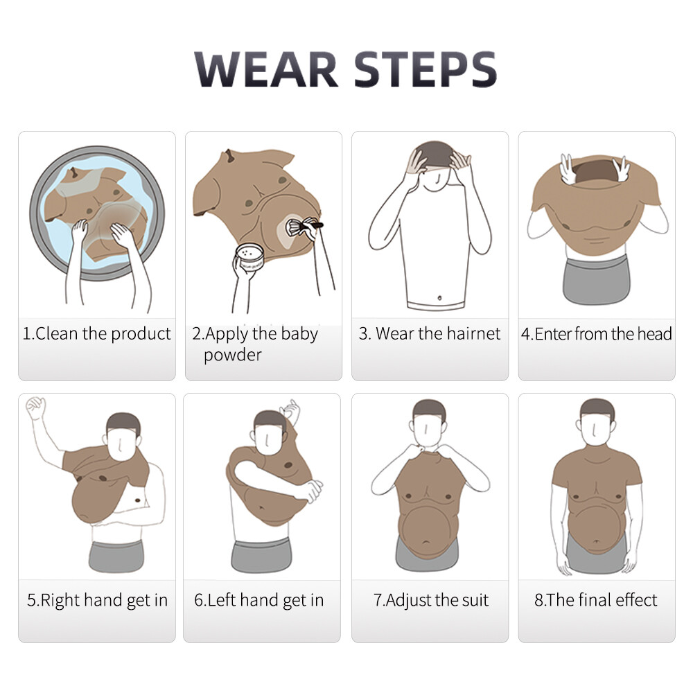 Smitizen Cosplay Costume Silicone Upper Body Suit Fat Beer Belly Fake Belly