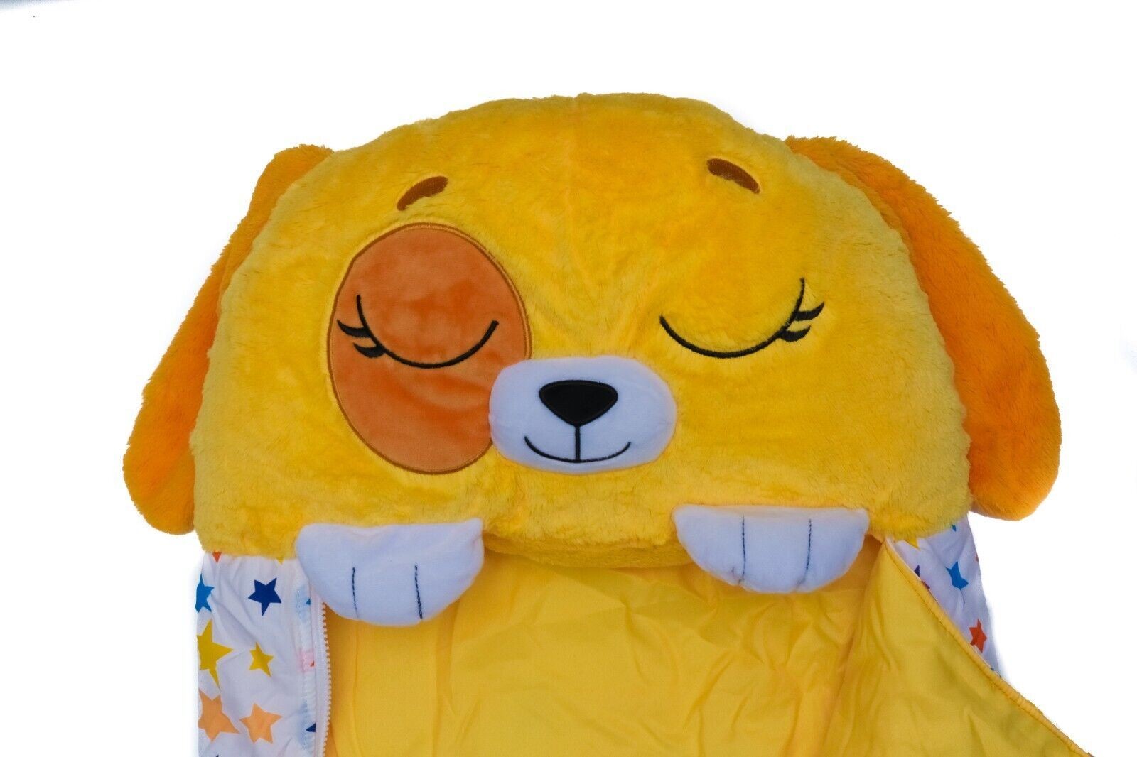 Happy Nappers Dusty Yellow Puppy Dog Pooch Sleepy Fluffy Sleeping Bag Pillow M