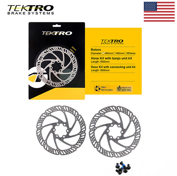 TEKTRO Bike Disc Brake Rotor TR160/180-24 6 Bolt with Bolts Included US Stock