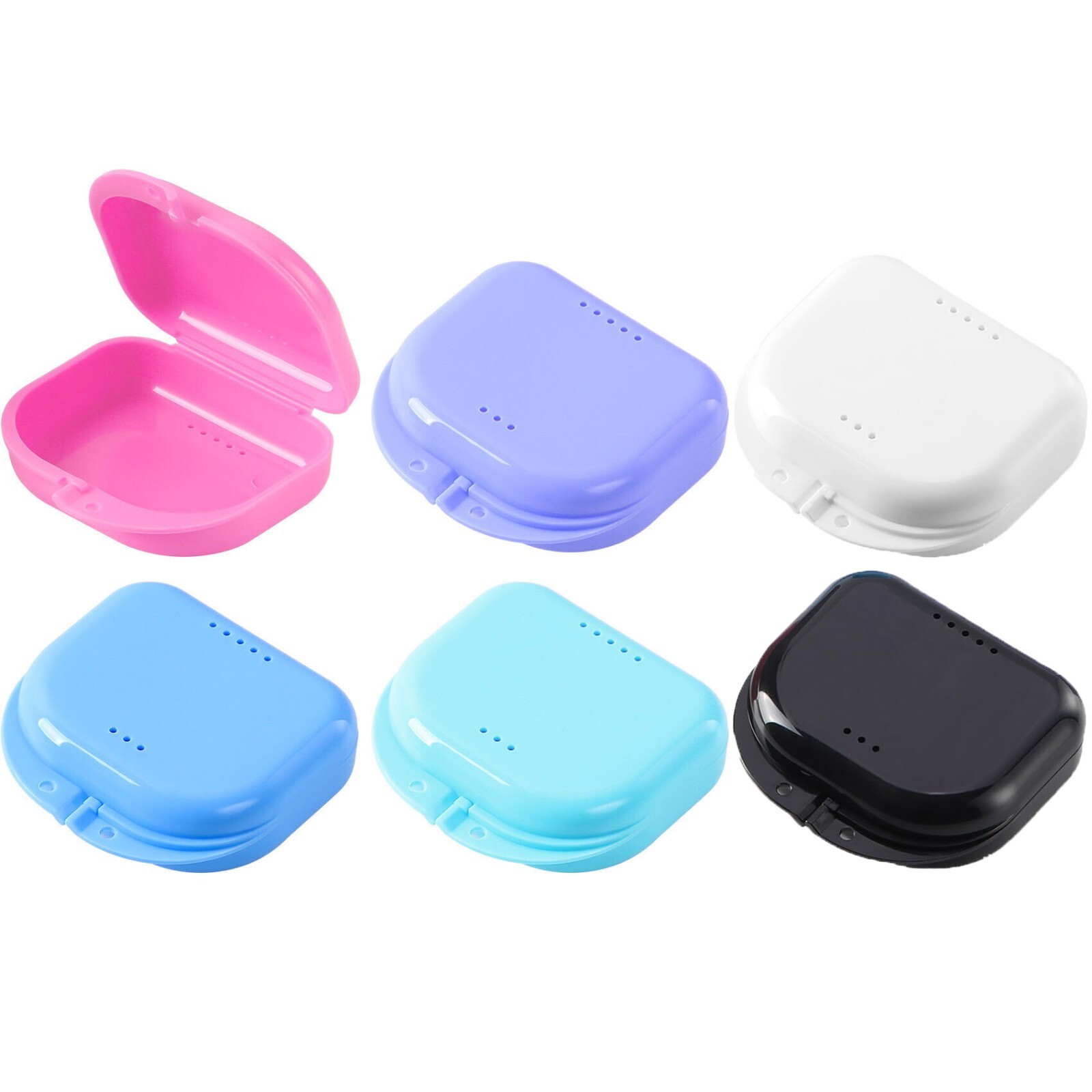 JMU Retainer Case with Vent Holes Storage Mouth Guard Case w/ Tight Snap Closure