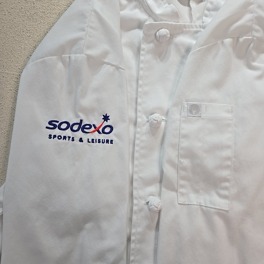 Chef Works White Double Breasted Chef Coat Mens L University of Michigan Sodexo