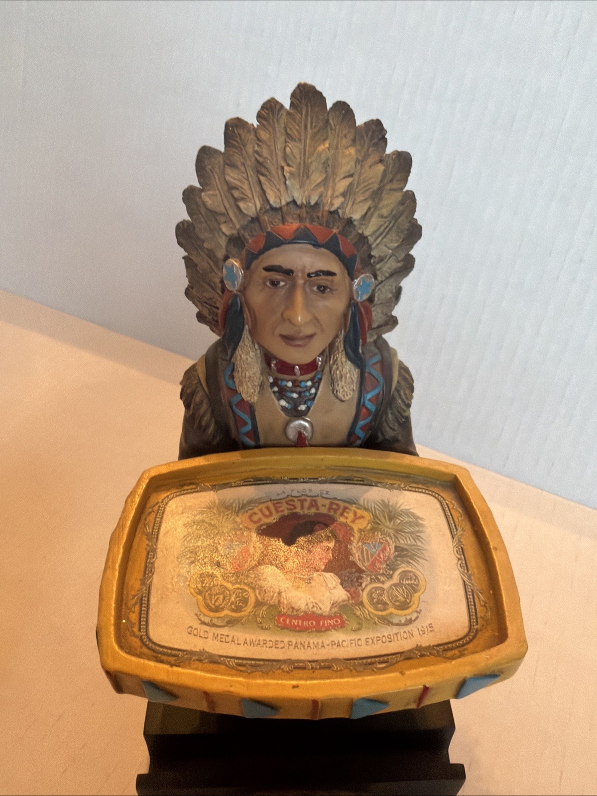 CUESTA REY LIMITED EDITION CHIEF COPPER PENNY COLLECTIBLE CIGAR STORE INDIAN